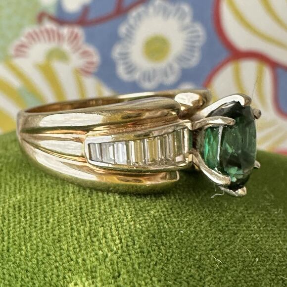 14k Tourmaline And Diamond Ring W/Appraisal - Picture 3 of 16